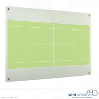 Glastavle med tennisbane 45x60 cm