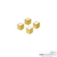 Kubus magneter guld, sæt med 4 styk