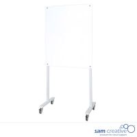 Whiteboardtavle Glas Hvid Magnetisk på hvid flytbar stander 100x200 cm